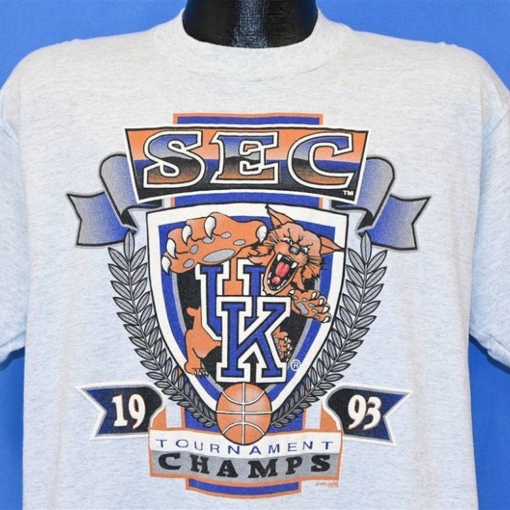 90S Kentucky Wildcats 1993 Sec Southeastern Conference Basketball Cha Shirt 90S
